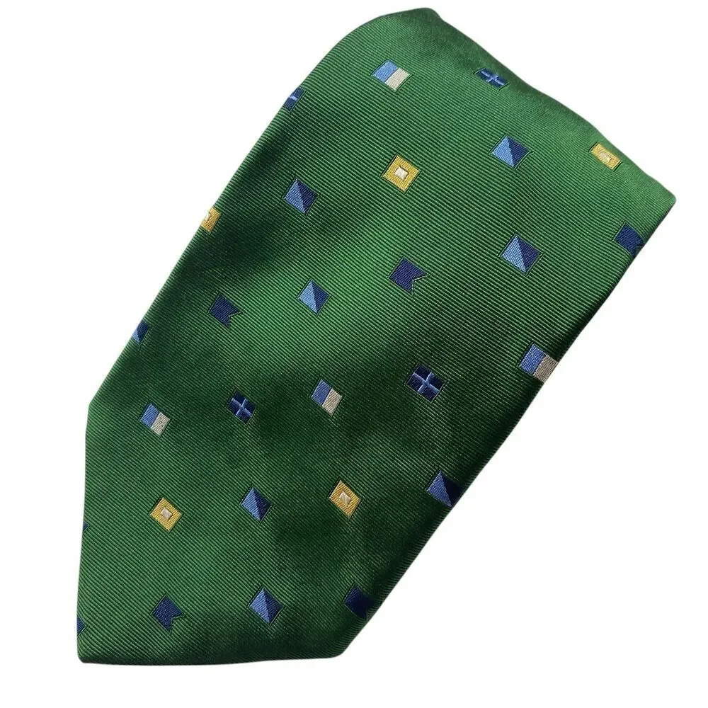 Brooks Brothers Makers Tie Men's Necktie Silk Nautical Signal Flags Green